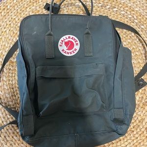 Dark green fjallraven backpack